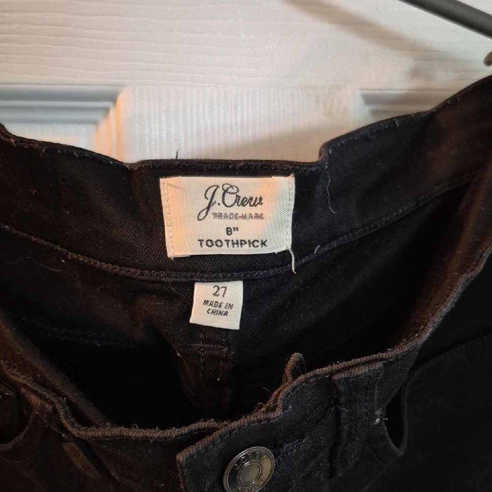 J. Crew 8" Toothpick Black Skinny Jeans - Picture 2 of 3